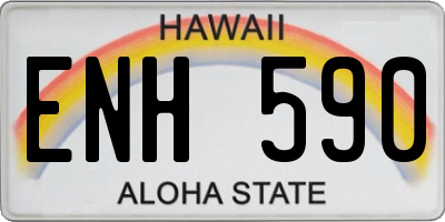 HI license plate ENH590