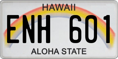HI license plate ENH601