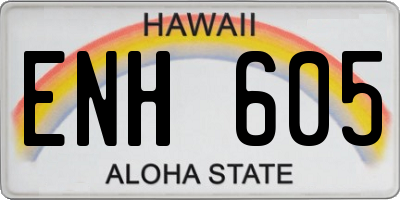 HI license plate ENH605