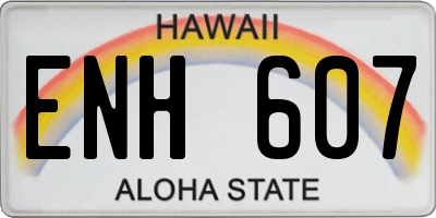 HI license plate ENH607