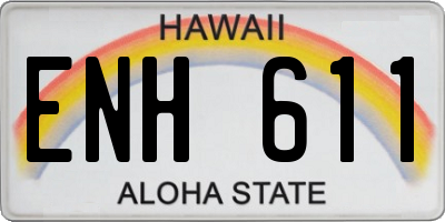 HI license plate ENH611