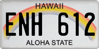 HI license plate ENH612