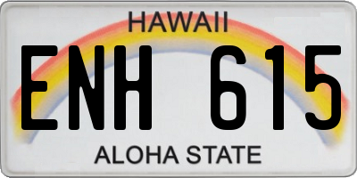 HI license plate ENH615