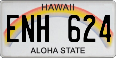 HI license plate ENH624