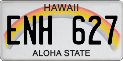 HI license plate ENH627