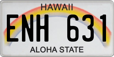 HI license plate ENH631