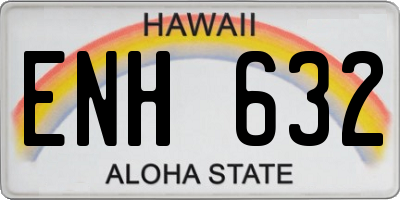 HI license plate ENH632