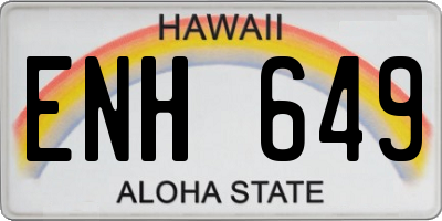 HI license plate ENH649