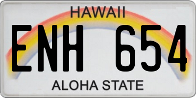 HI license plate ENH654
