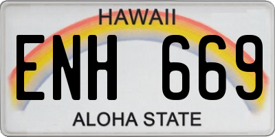 HI license plate ENH669
