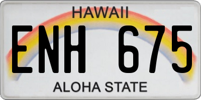HI license plate ENH675
