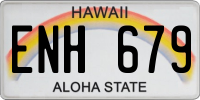 HI license plate ENH679