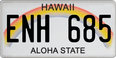 HI license plate ENH685