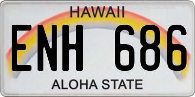 HI license plate ENH686