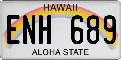 HI license plate ENH689