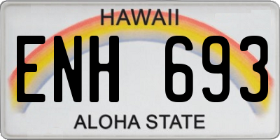 HI license plate ENH693