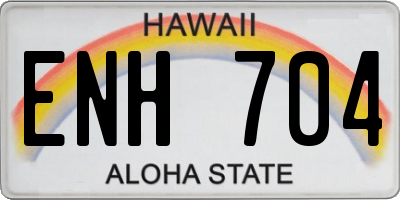 HI license plate ENH704