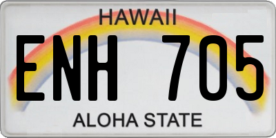 HI license plate ENH705