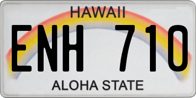 HI license plate ENH710