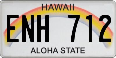 HI license plate ENH712