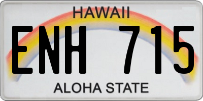 HI license plate ENH715