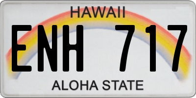 HI license plate ENH717