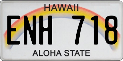 HI license plate ENH718