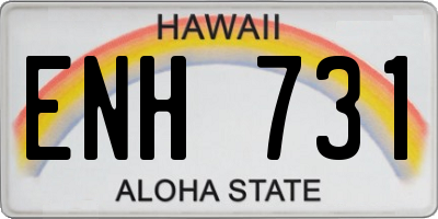 HI license plate ENH731