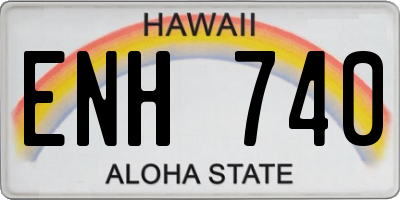 HI license plate ENH740