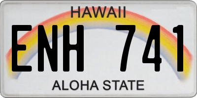 HI license plate ENH741