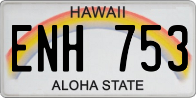 HI license plate ENH753
