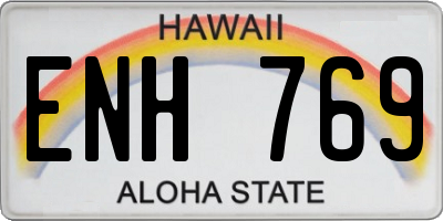 HI license plate ENH769
