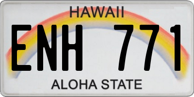 HI license plate ENH771