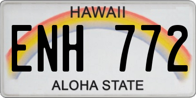 HI license plate ENH772
