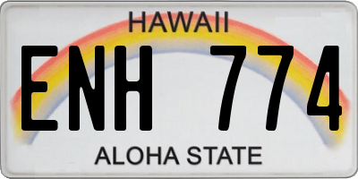 HI license plate ENH774