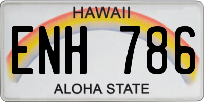 HI license plate ENH786