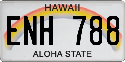 HI license plate ENH788