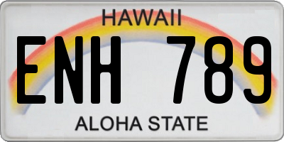 HI license plate ENH789
