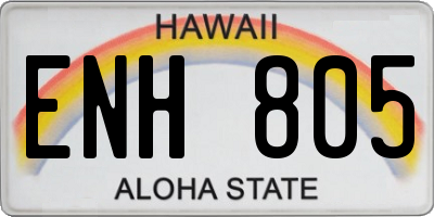 HI license plate ENH805