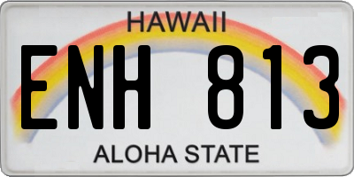 HI license plate ENH813