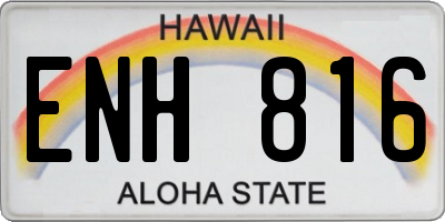 HI license plate ENH816