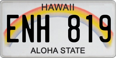 HI license plate ENH819