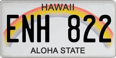 HI license plate ENH822