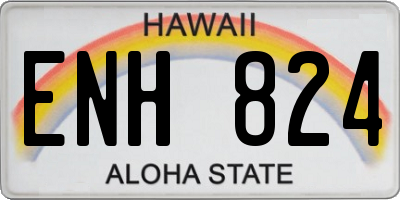 HI license plate ENH824