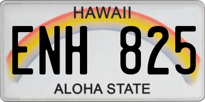 HI license plate ENH825