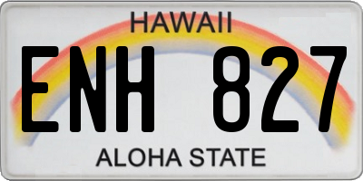 HI license plate ENH827