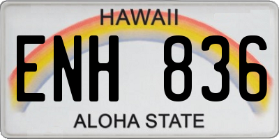HI license plate ENH836