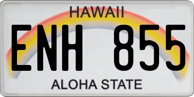HI license plate ENH855