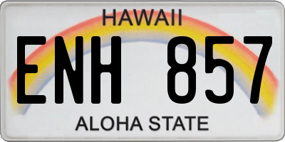 HI license plate ENH857