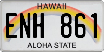 HI license plate ENH861
